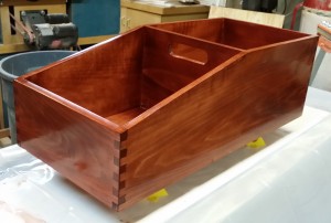 The nearly-completed cargo organizer.