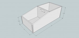 SketchUp model of Julie's cargo organizer.