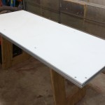 My new assembly table top, in place.