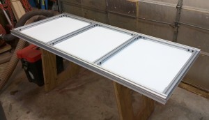 HDPE assembly table top, upside down to show the frame.