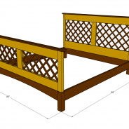 King Bed in Cherry and Walnut, design